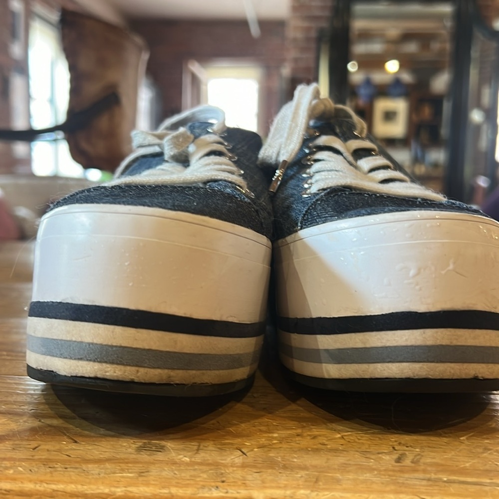 Michael Kors Women’s Ronnie Platform Sneakers Blue Denim Sz 7.5,  Indigo - Picture 14 of 16